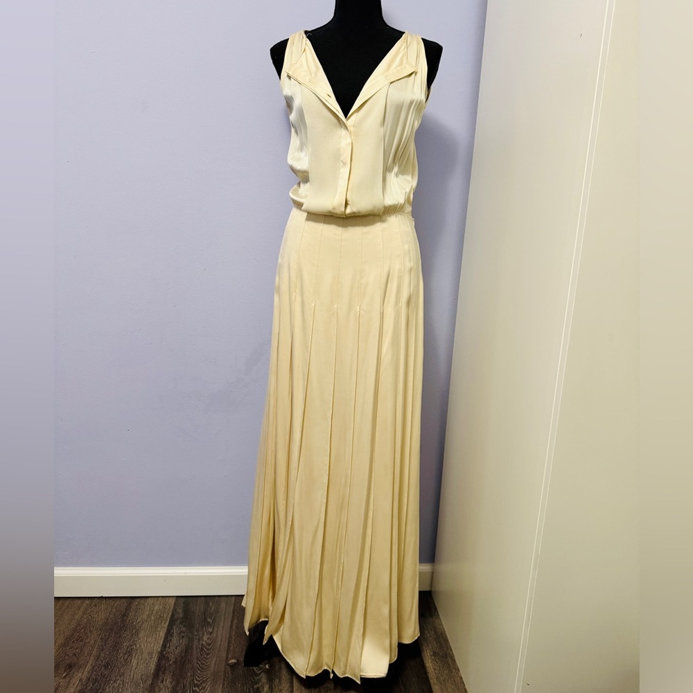 Veronica Beard Cream Satin Dress